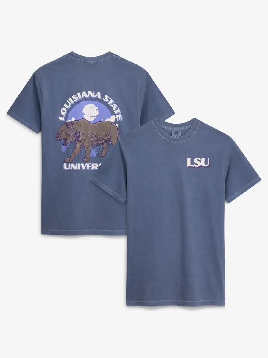 Футболка с принтом LSU Tigers Comfort Colors Team Statue Image One — изображение 1 из 4, темно-синий
