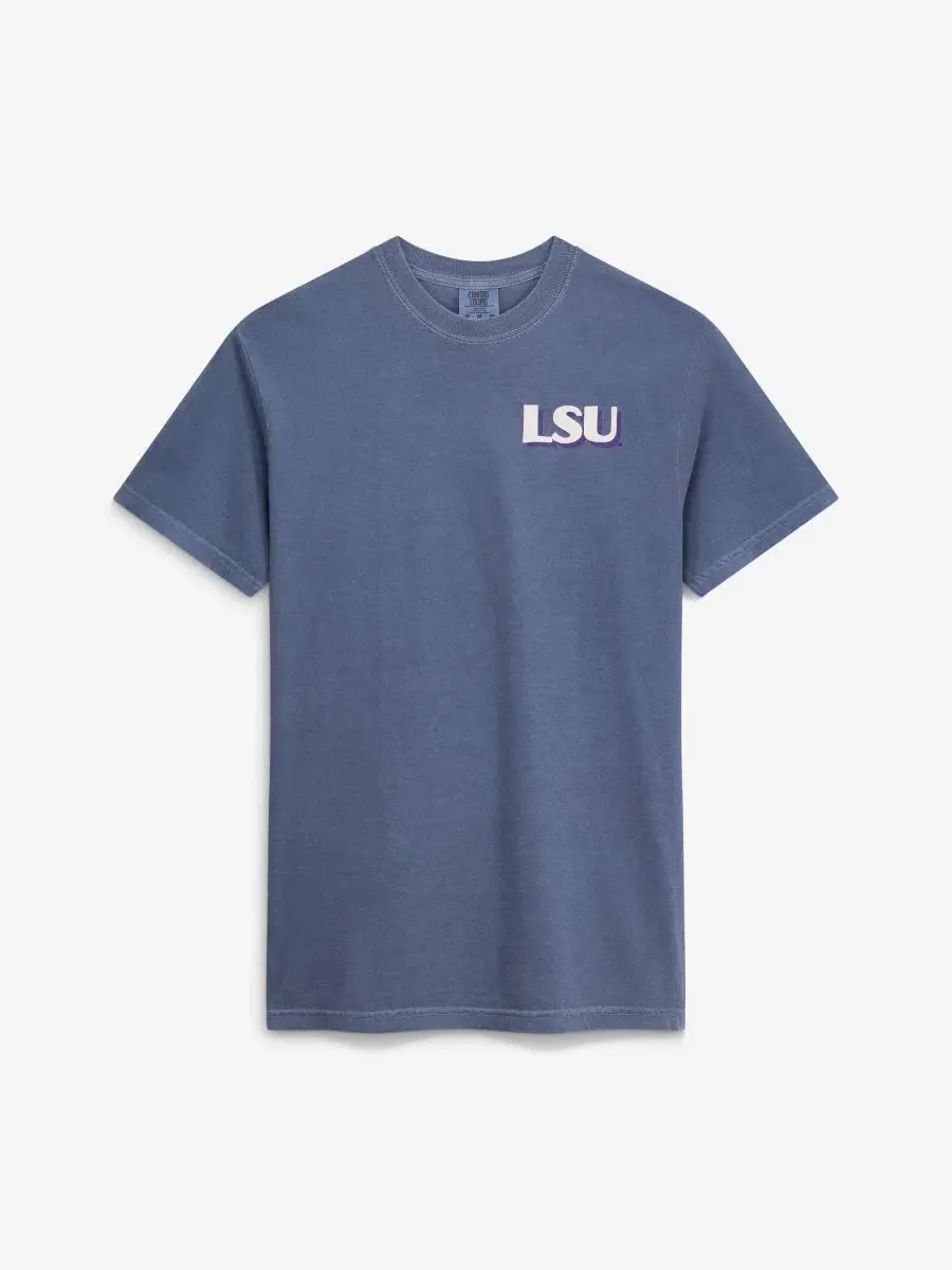 Футболка с принтом LSU Tigers Comfort Colors Team Statue Image One — изображение 2 из 4, темно-синий