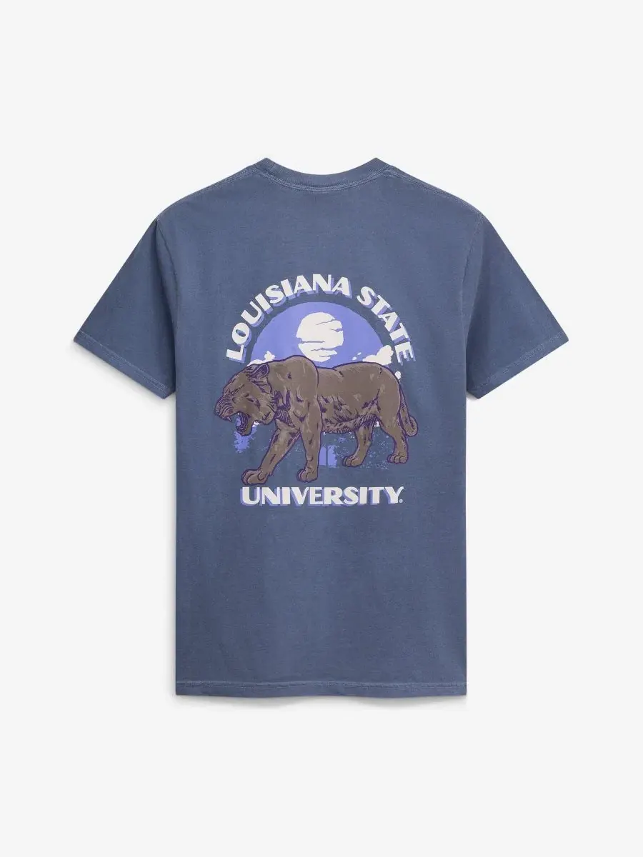 Футболка с принтом LSU Tigers Comfort Colors Team Statue Image One — изображение 3 из 4, темно-синий