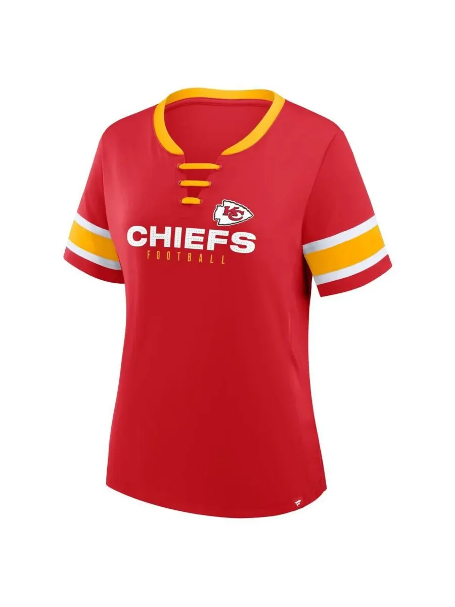 Fanatics Женская красная футболка Kansas City Chiefs больших размеров Red Zone Athena с V-образным — изображение 3 из 3