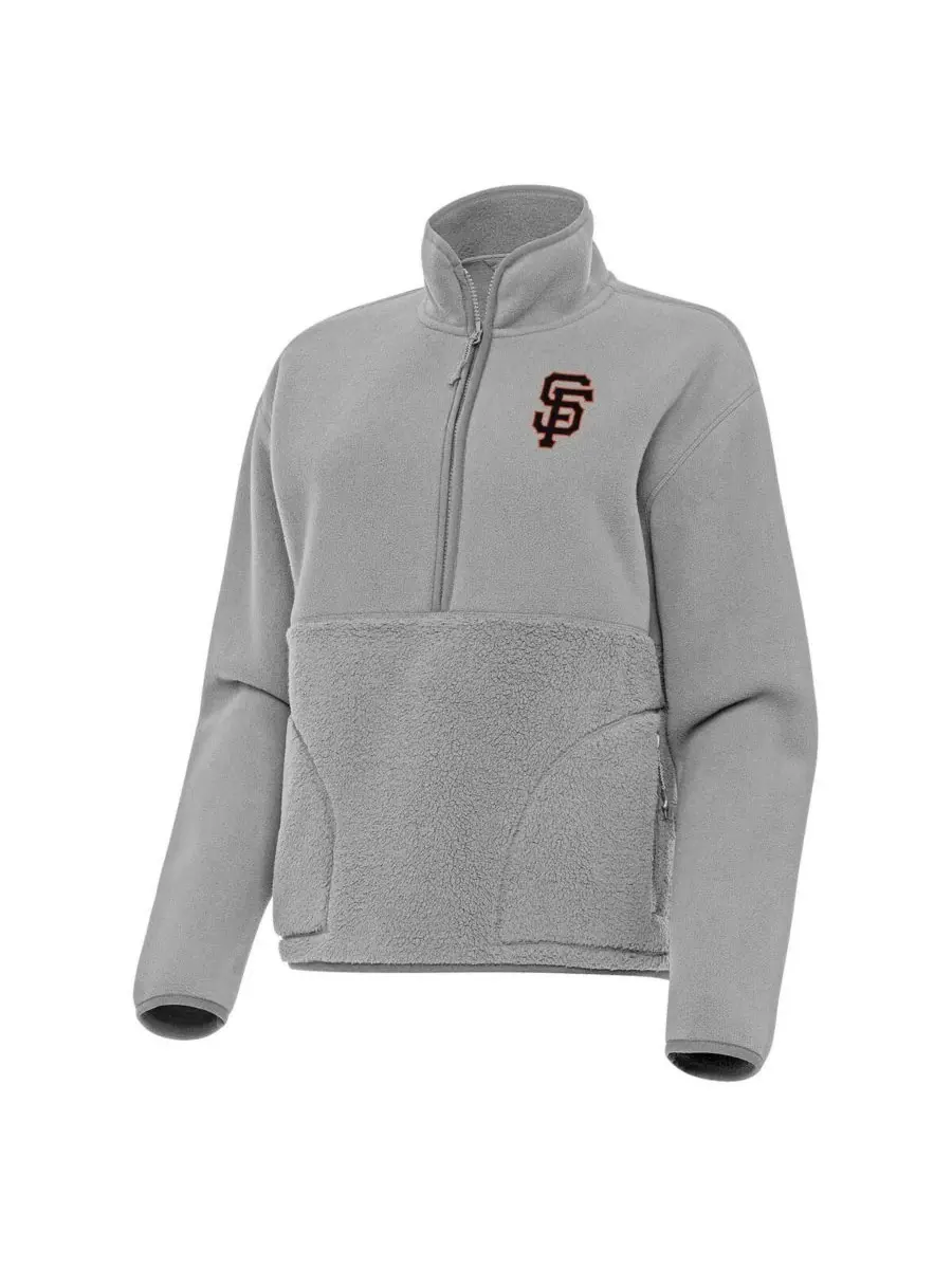 Antigua Женская серая толстовка San Francisco Giants с застежкой-молнией до середины груди — изображение 1 из 1, серый