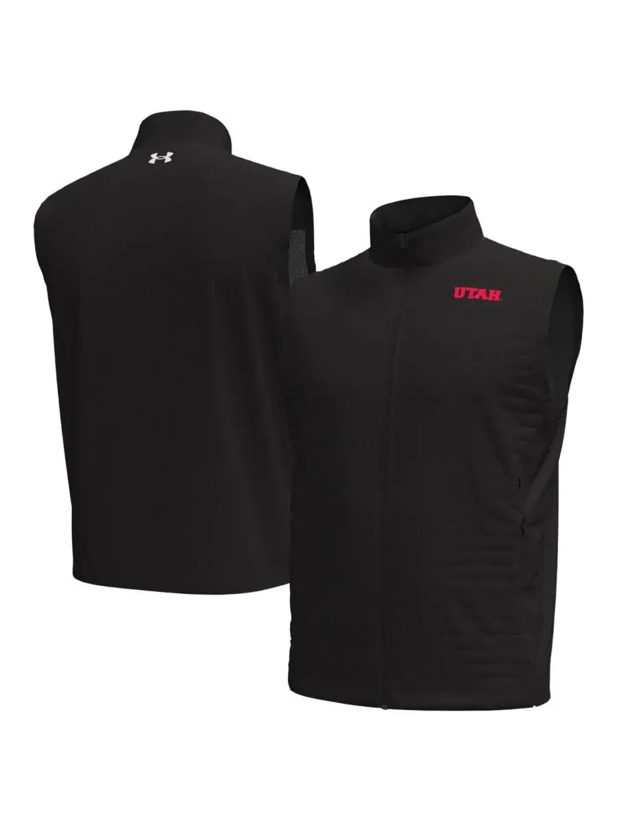 Under Armour Мужской черный жилет Under Armor Utah Utes Drive Pro Storm на молнии — изображение 1 из 3