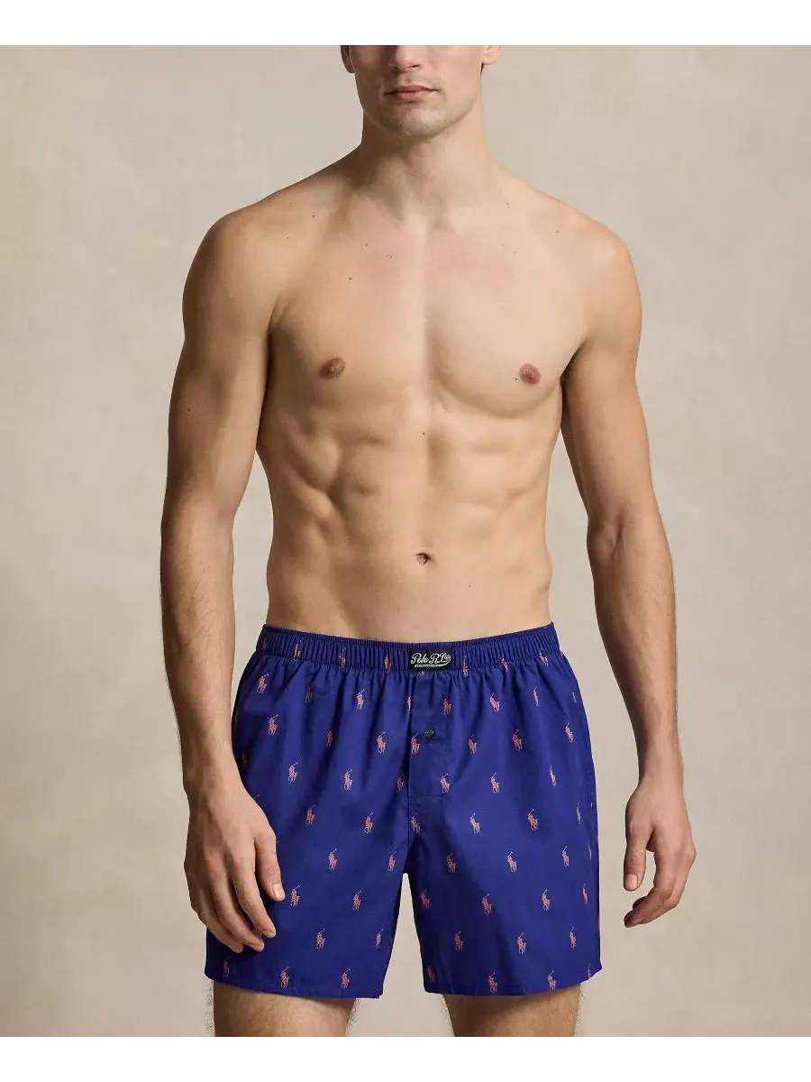 Мужские классические тканые боксерские трусы Polo Ralph Lauren, Boston Royal/ Spring Melon — изображение 1 из 4