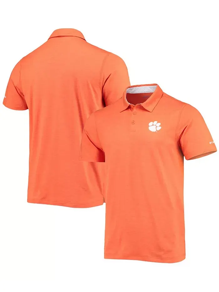 Мужская поло Clemson Tigers Tech Trail Space Dye Omni-Shade оранжевого цвета Columbia — изображение 1 из 4