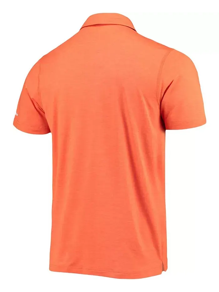 Мужская поло Clemson Tigers Tech Trail Space Dye Omni-Shade оранжевого цвета Columbia — изображение 3 из 4