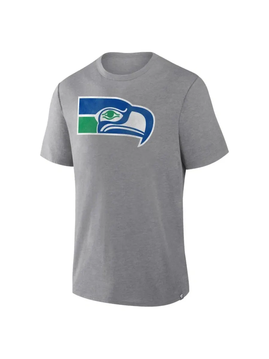 Футболка мужская с принтом Seattle Seahawks Heritage Tribute Tri-Blend Fanatics — изображение 3 из 3, серый