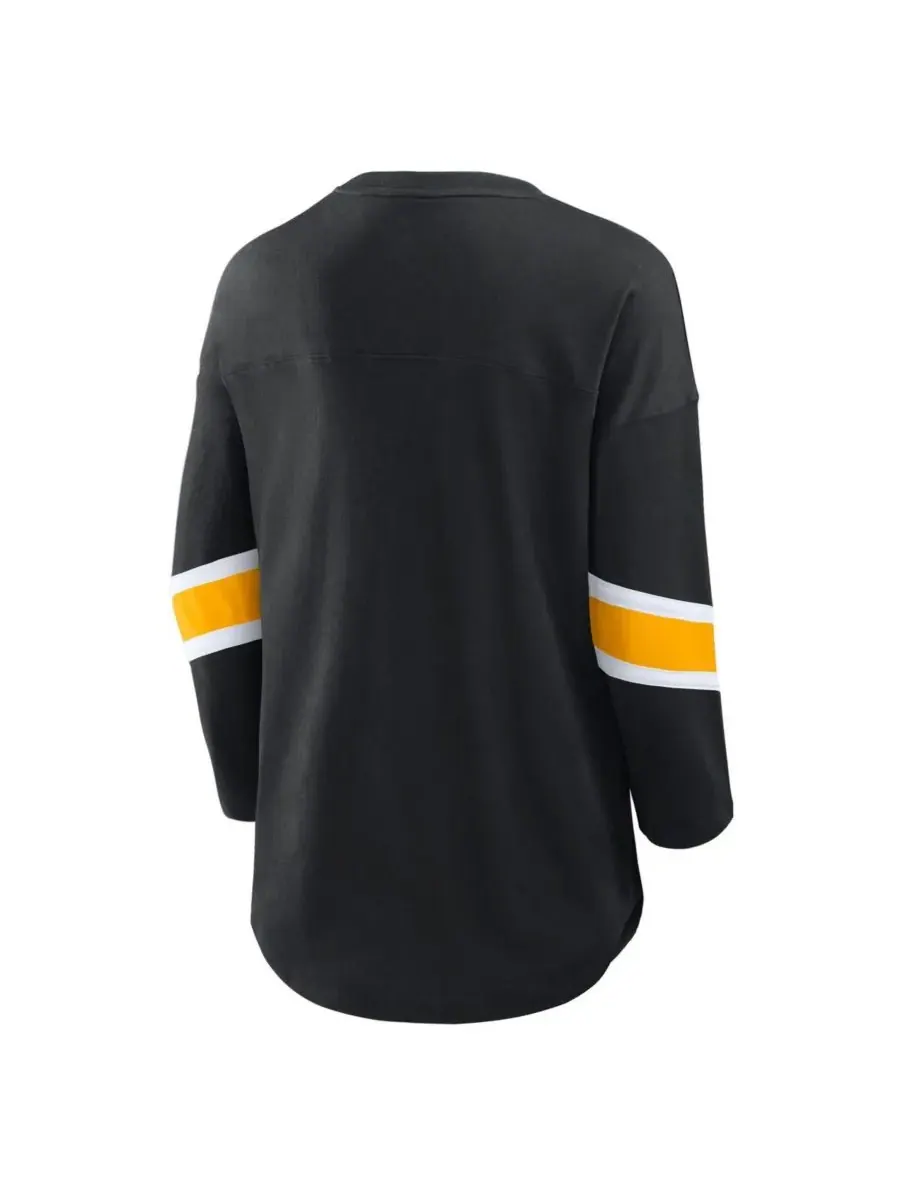 Fanatics Женская черная футболка Pittsburgh Steelers Redzone с рукавами 3/4 — изображение 2 из 3, черный