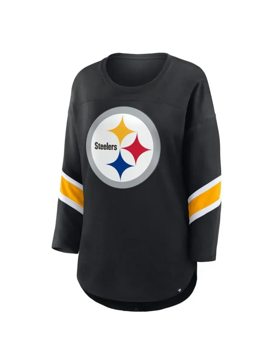 Fanatics Женская черная футболка Pittsburgh Steelers Redzone с рукавами 3/4 — изображение 3 из 3, черный