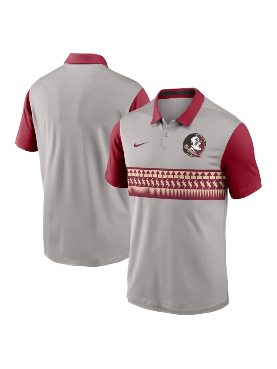 Nike Мужская серо-гранатовая поло-рубашка Florida State Seminoles Vapor Performance — изображение 1 из 3, серый