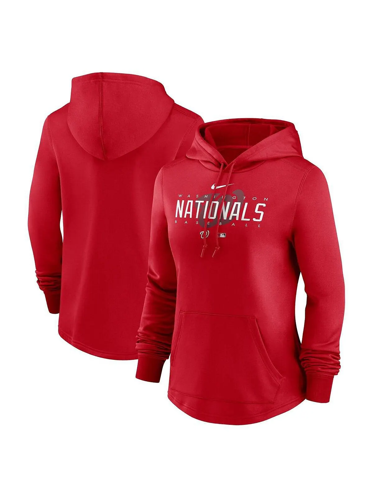 Женский красный пуловер с капюшоном Washington Nationals Authentic Collection Pregame Performance — изображение 1 из 3