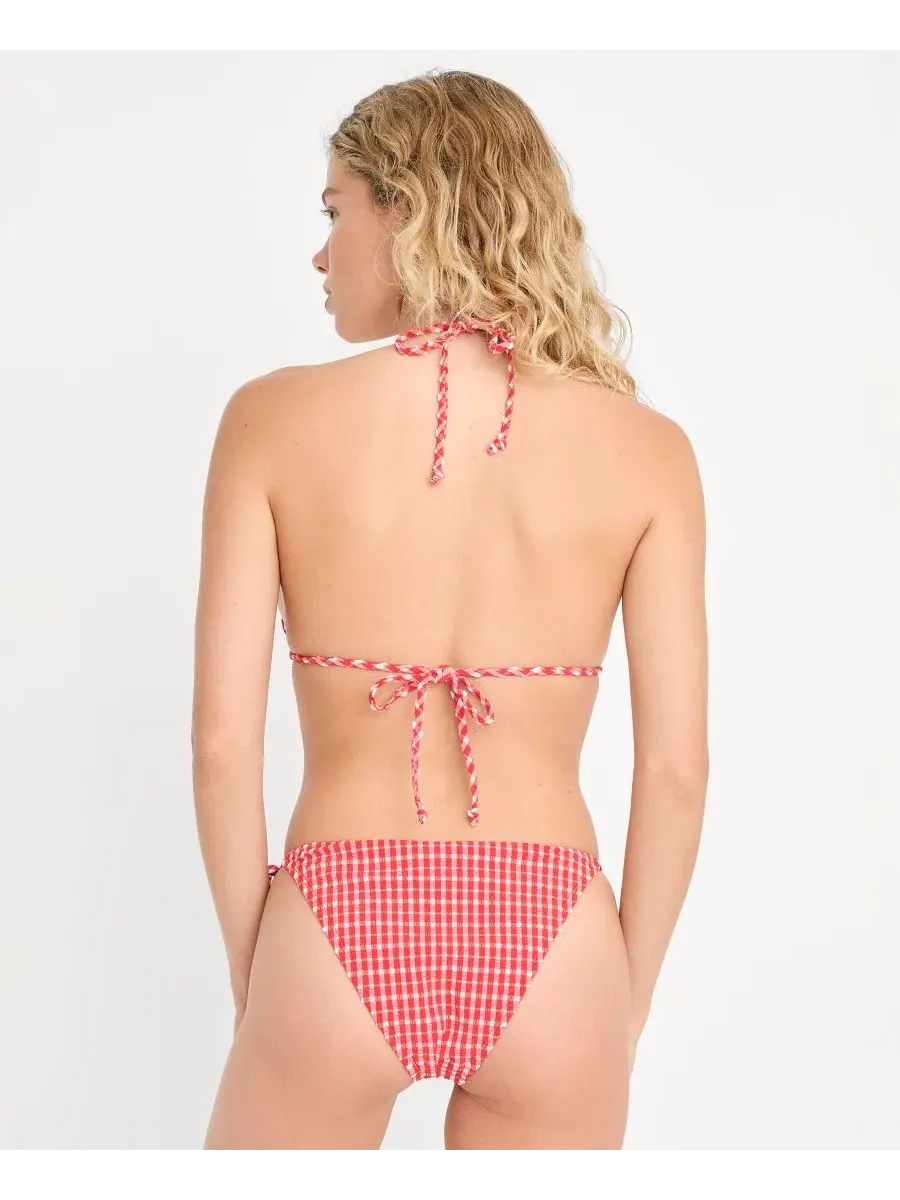 Женский бикини-топ с завязками, модель Gingham String Good American, Pop Gingham Large — изображение 2 из 5