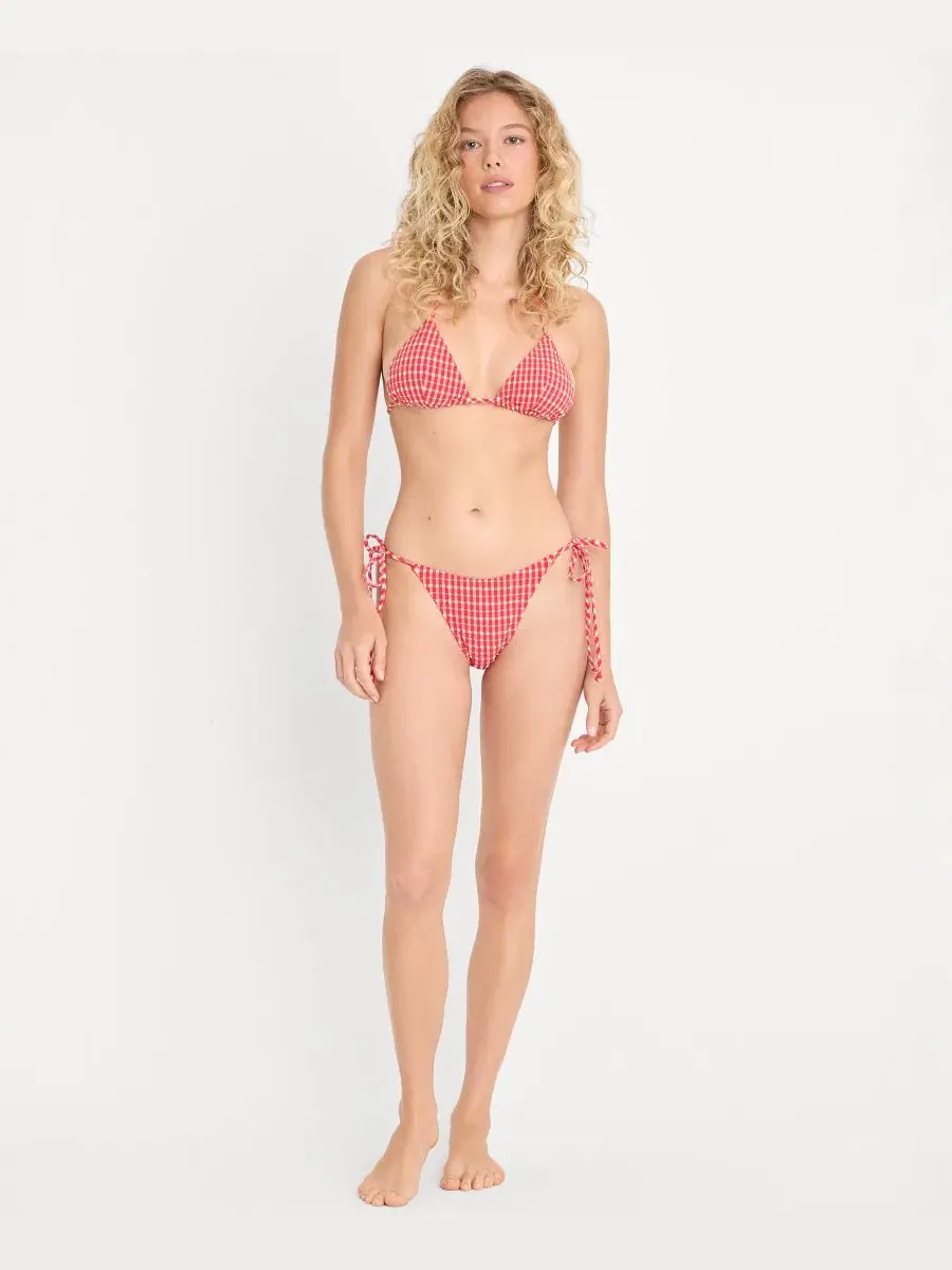 Женский бикини-топ с завязками, модель Gingham String Good American, Pop Gingham Large — изображение 5 из 5