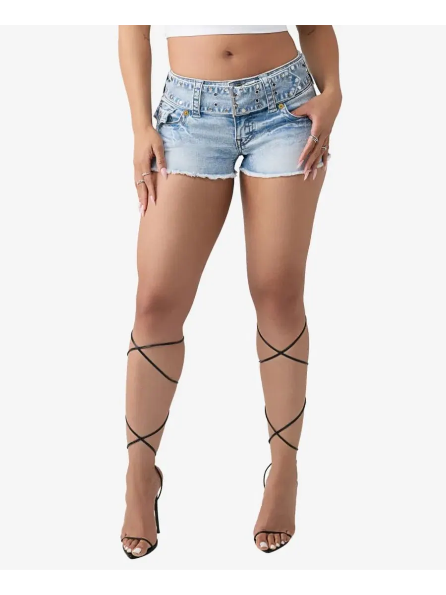 Женские шорты Joey с низкой посадкой и широким поясом True Religion, Freckle Wave — изображение 1 из 3