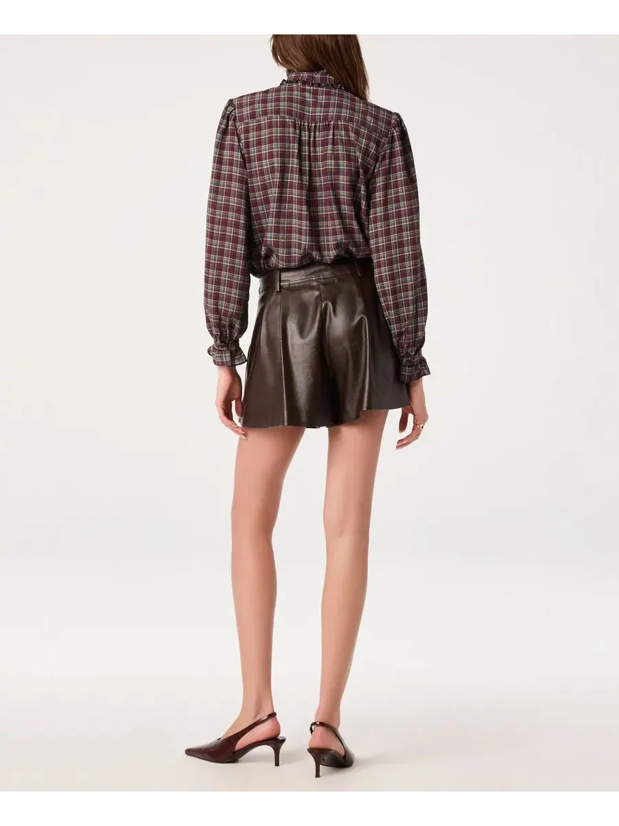 Топ с воротником-стойкой Alyssa ASTR the Label, Eggplant Plaid — изображение 4 из 4