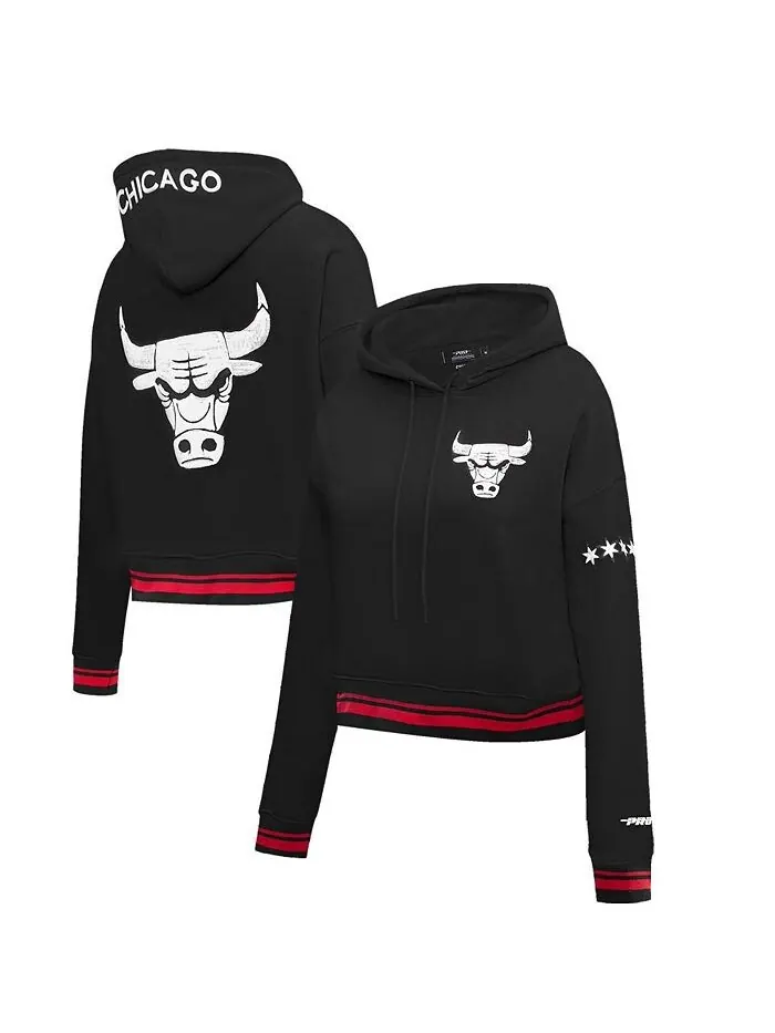 Женский укороченный пуловер с капюшоном Chicago Bulls 2023/24 City Edition черного цвета Pro — изображение 1 из 2, черный