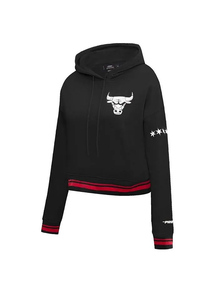 Женский укороченный пуловер с капюшоном Chicago Bulls 2023/24 City Edition черного цвета Pro — изображение 2 из 2, черный