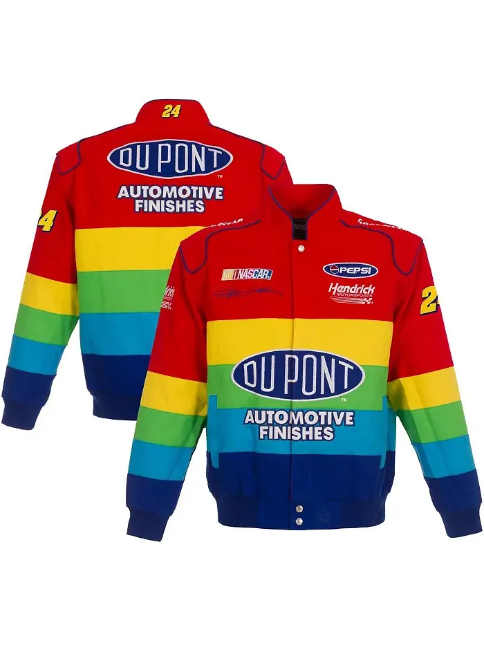 Мужская куртка Jeff Gordon Twill Uniform Full-Snap красного и синего цвета JH Design — без цвета