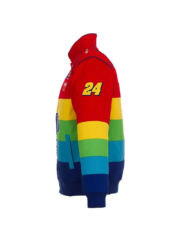 Мужская куртка Jeff Gordon Twill Uniform Full-Snap красного и синего цвета JH Design — изображение 3 из 4