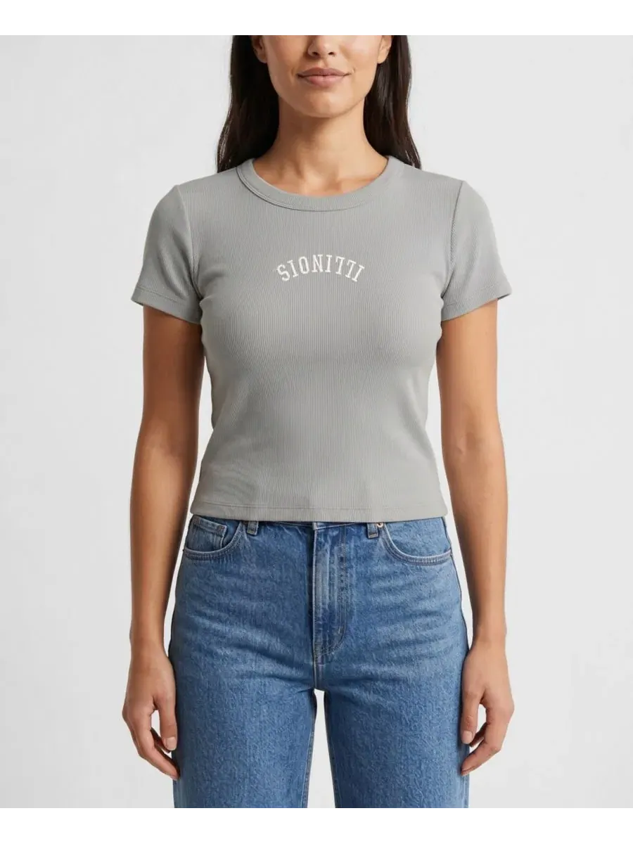 Футболка укороченная с вышивкой Illinois Fighting Illini Uscape Apparel