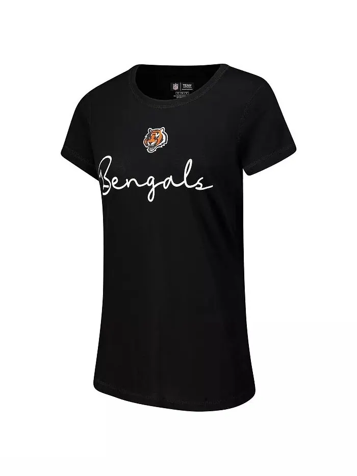 Женская футболка Cincinnati Bengals Vector, фланелевые штаны, комплект для сна Concepts Sport — изображение 3 из 5