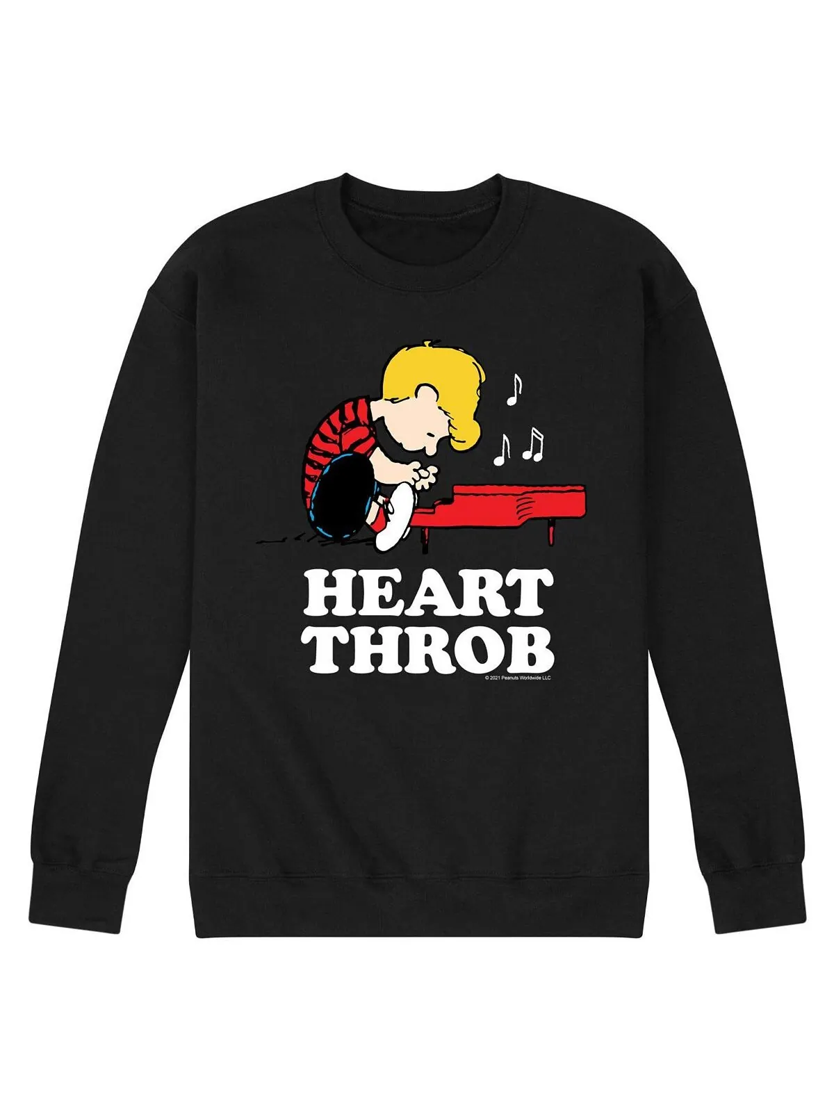 Мужской флисовый свитшот Peanuts Heart Throb AIRWAVES — изображение 1 из 2, черный