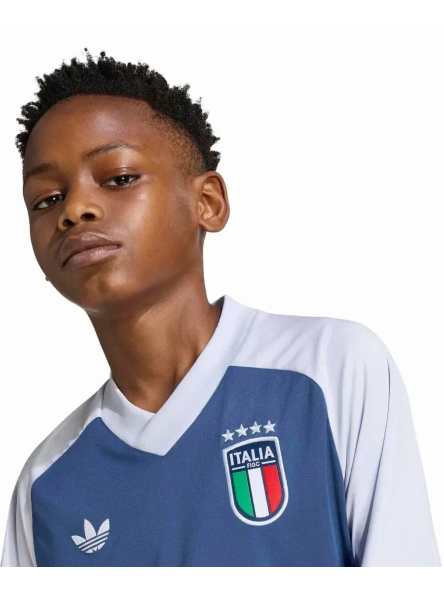 Футболка предматчевая Adidas Italia 2026, Slim, с длинным рукавом — изображение 8 из 10, синий