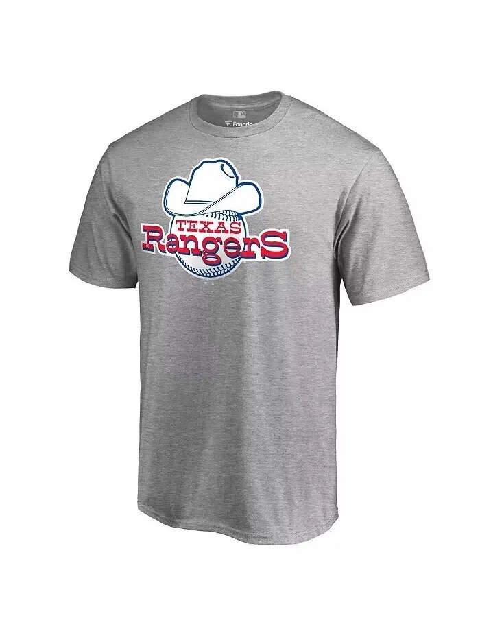 Мужская футболка Ash Texas Rangers Cooperstown Collection Forbes Fanatics — изображение 1 из 2