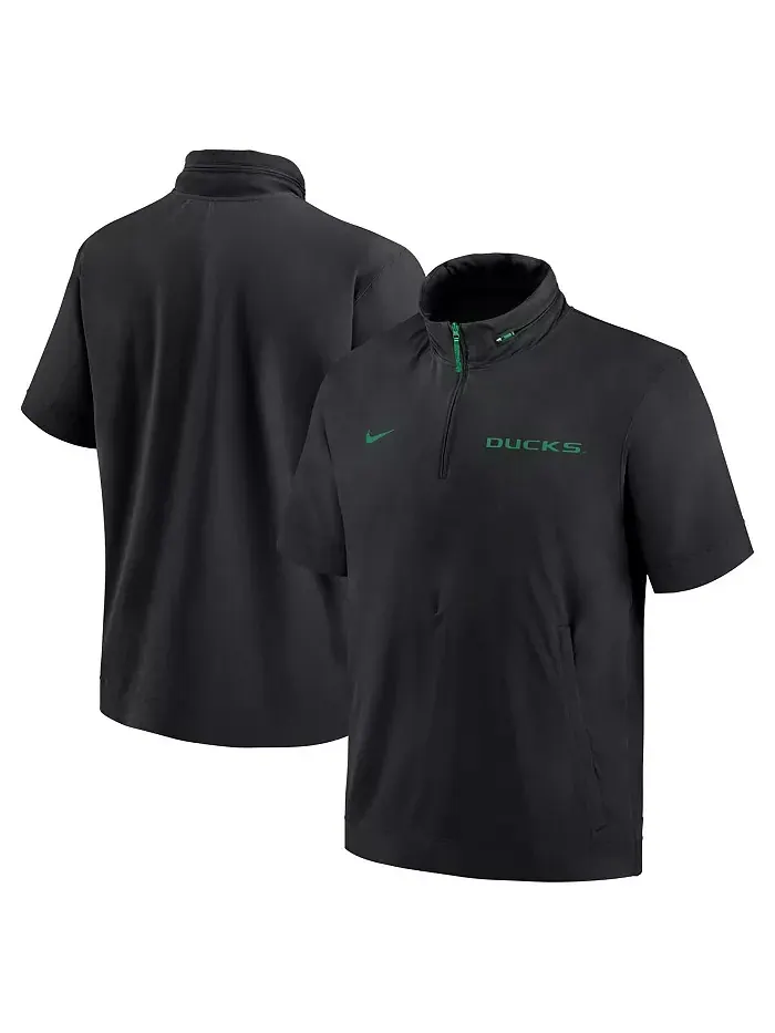 Мужская черная худи-полузип с коротким рукавом Oregon Ducks 2024 Sideline Coach Nike — изображение 1 из 3