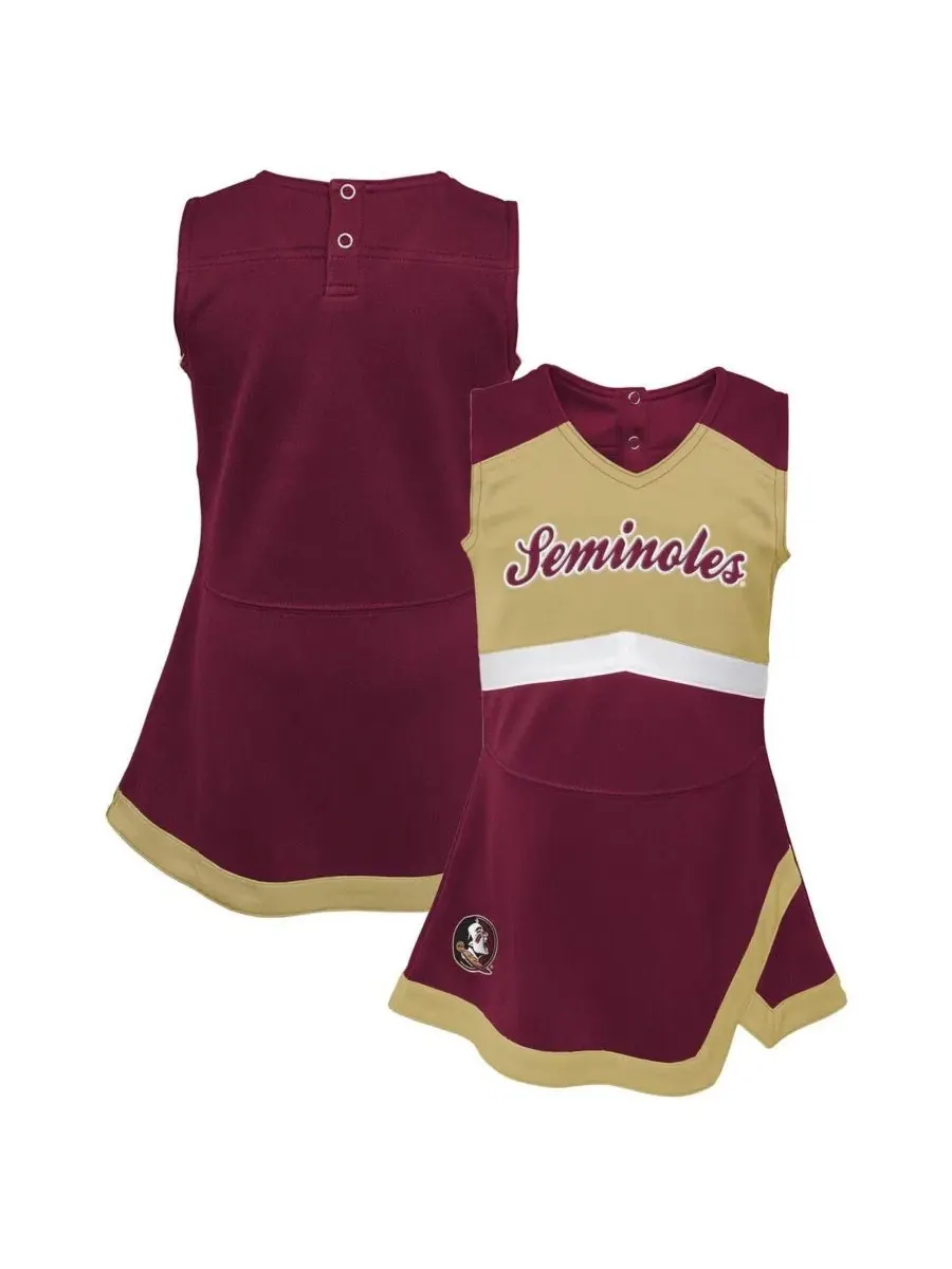 Платье-трапеция без рукавов с вышивкой Florida State Seminoles Cheer Captain Jumper Dress Outerstuff — изображение 1 из 3