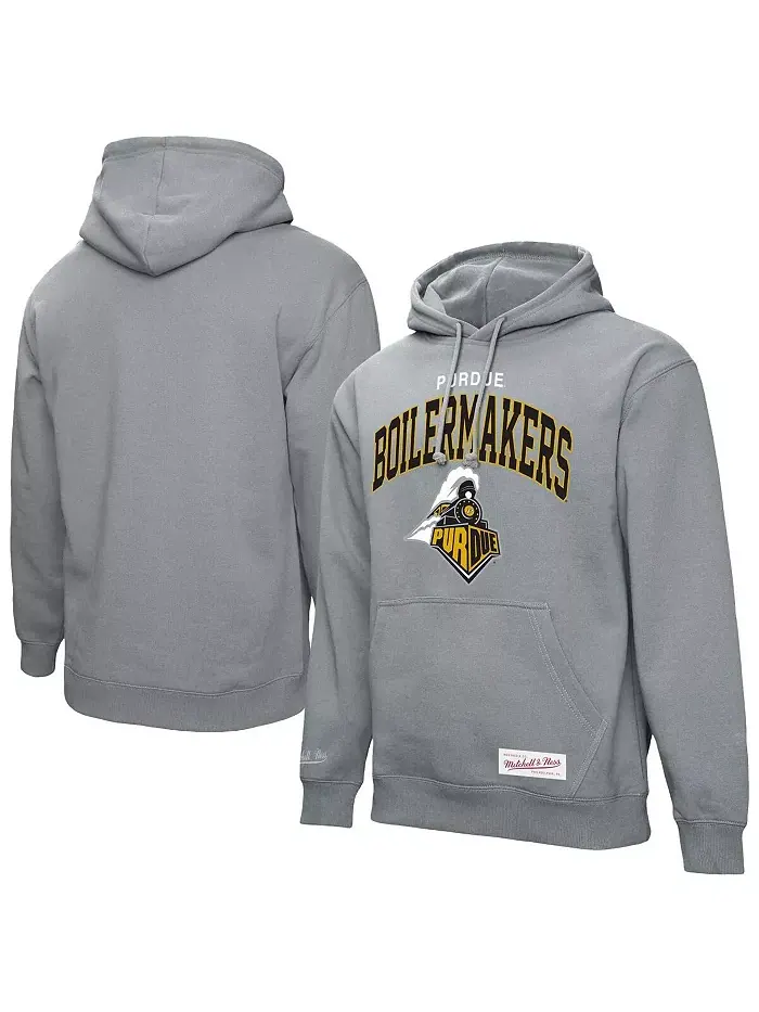 Мужская худи Heather Gray Purdue Boilermakers Classic Arch Mitchell & Ness — изображение 1 из 3