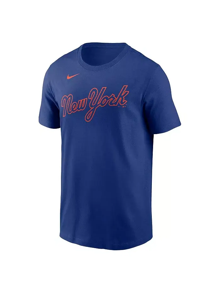 Мужская футболка Francisco Lindor Royal New York Mets с именем и номером Fuse Nike — изображение 3 из 3
