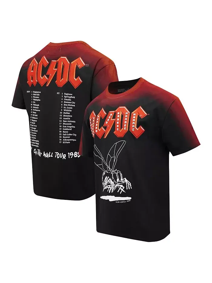 Мужская черная футболка свободного кроя AC/DC Fly on the Wall Tour Freeze Max — изображение 1 из 3