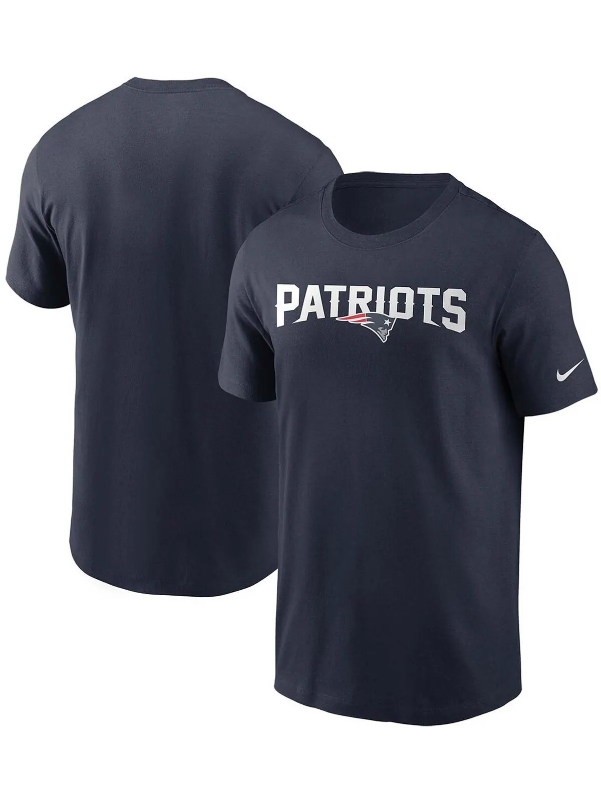 Мужская темно-синяя футболка с надписью New England Patriots Team Nike — изображение 1 из 3, темно-синий
