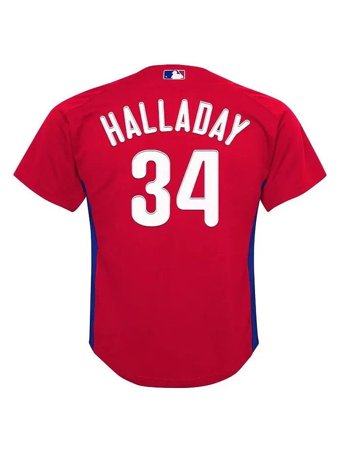 Детская бейсбольная майка для тренировок Philadelphia Phillies из коллекции Cooperstown, сетчатая — изображение 2 из 3