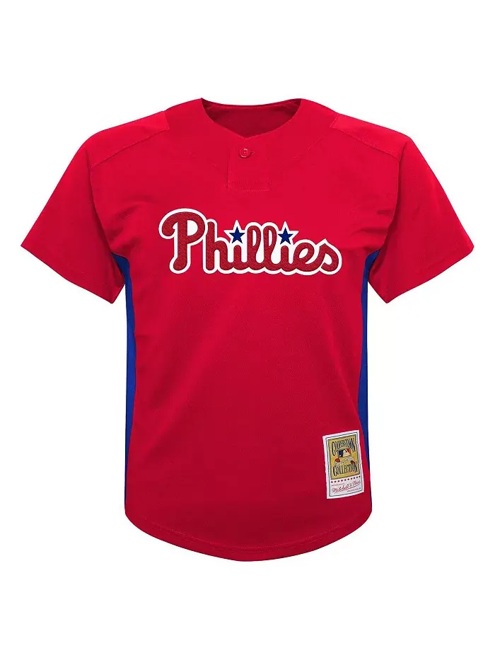 Детская бейсбольная майка для тренировок Philadelphia Phillies из коллекции Cooperstown, сетчатая — изображение 3 из 3
