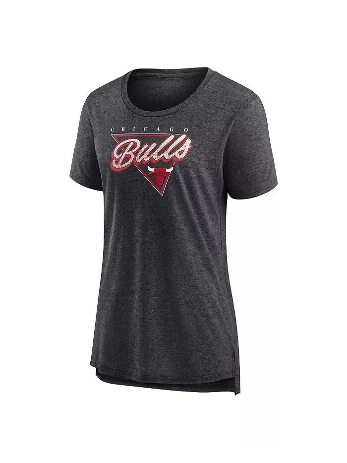 Женская темно-серая футболка Chicago Bulls True Classics Tri-Blend Fanatics — изображение 2 из 3