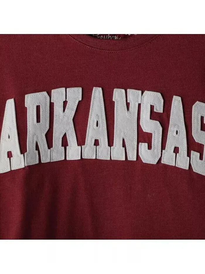Женская футболка с длинным рукавом Heathered Cardinal Arkansas Razorbacks Two-Hit Canyon Pressbox — изображение 3 из 4