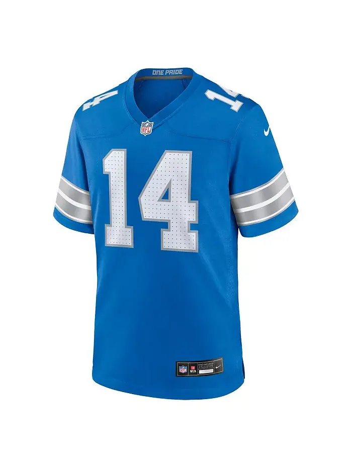 Мужская игровая футболка Detroit Lions синего цвета Amon-Ra St. Brown Nike — изображение 3 из 5