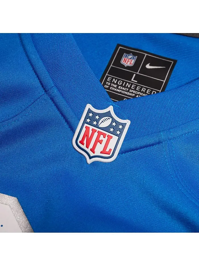 Мужская игровая футболка Detroit Lions синего цвета Amon-Ra St. Brown Nike — изображение 4 из 5