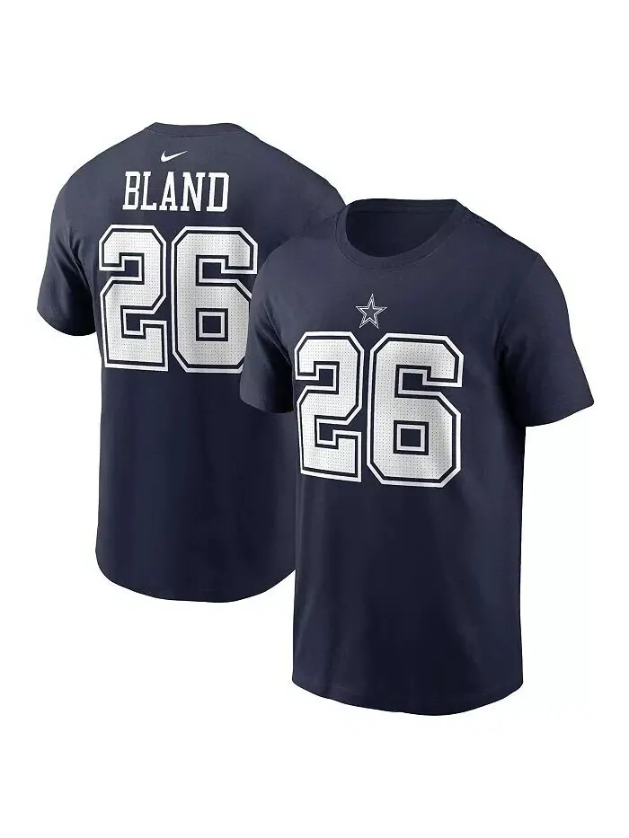 Мужская футболка DaRon Bland Navy Dallas Cowboys с именем и номером игрока Nike — изображение 1 из 3