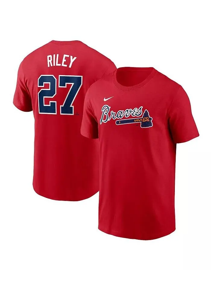 Футболка Nike Men's Austin Riley Red Atlanta Braves Fuse Name Number Fanatics — изображение 1 из 3