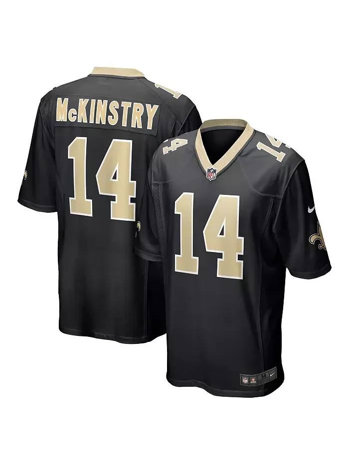 Мужская игровая футболка Ga'Quincy McKinstry черного цвета New Orleans Saints Nike — изображение 1 из 3