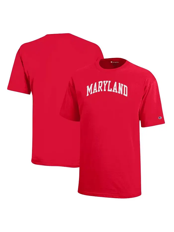 Футболка с аркой команды Maryland Terrapins для старших мальчиков и девочек, красная Champion — изображение 1 из 3