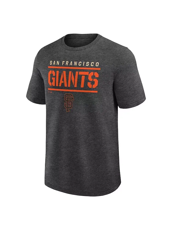 Мужская футболка Heather Charcoal San Francisco Giants Top Notch Fanatics — изображение 2 из 3