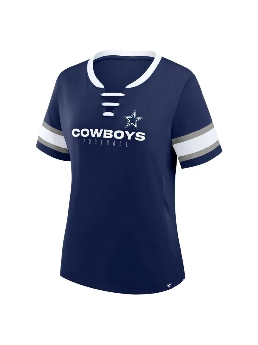 Fanatics Женская темно-синяя футболка Dallas Cowboys Redzone Draw Play Athena на шнуровке — изображение 3 из 3, темно-синий