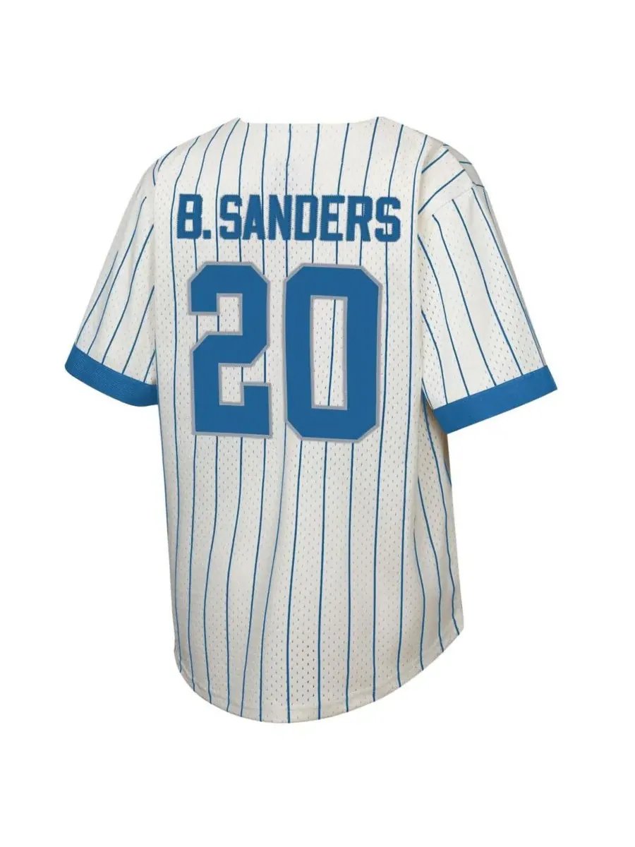 Mitchell & Ness Бейсбольная майка Big Boys and Girls Barry Sanders Cream Detroit Lions с именем и — изображение 2 из 3