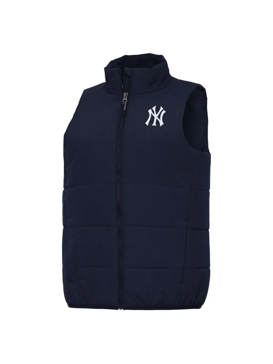 Antigua Женская темно-синяя жилетка на молнии с символикой New York Yankees Experience — изображение 1 из 1, темно-синий