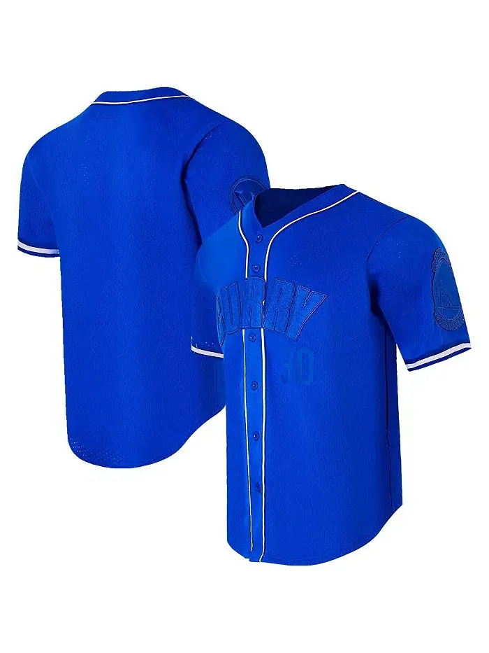 Мужская трикотажная рубашка на пуговицах Stephen Curry Royal Golden State Warriors Triple Tonal — изображение 1 из 4