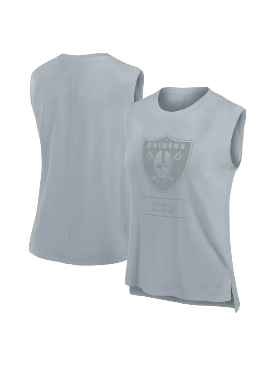 Fanatics Женская серая майка-топ Las Vegas Raiders Studio Embrace — изображение 1 из 3, серый