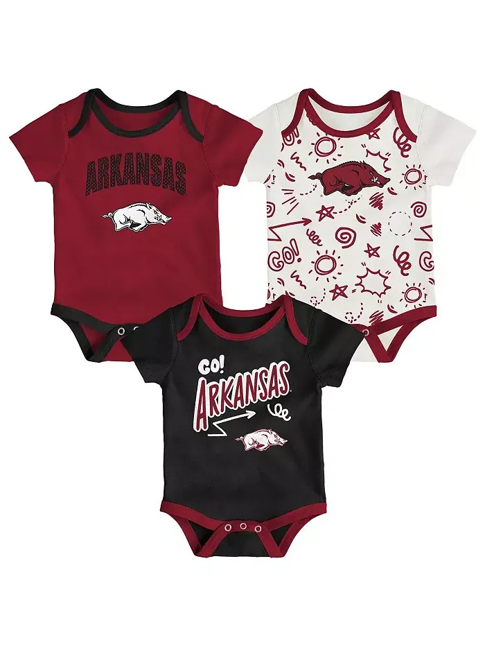 Комплект из 3 игровых боди Arkansas Razorbacks для мальчиков и девочек Outerstuff — изображение 1 из 4